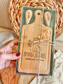 Prato de charcutaria personalizado com gravação a laser, conjunto de presente exclusivo da OhSurpriseGifts, ideal para ocasiões especiais