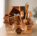 Caixa de presente de luxo com champagne da marca OhSurpriseGifts, elegante embalagem para presente sofisticado.