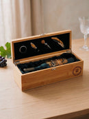Caixa de presente de luxo personalizada com detalhes elegantes, ideal para experiências exclusivas da marca OhSurpriseGifts.