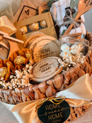Caixa de presente Home Sweet Home Premium da OhSurpriseGifts com embalagem elegante e detalhes decorativos.