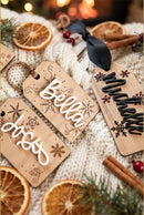 Personalized Wooden Christmas Gift Tag | Custom Holiday Tag